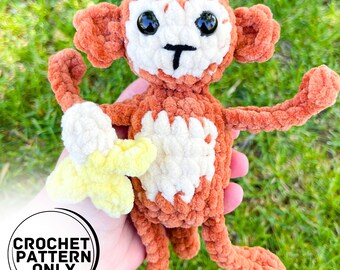 Baby Monkey Crochet Pattern, Low Sew Crochet Pattern, Cute Monkey Pattern