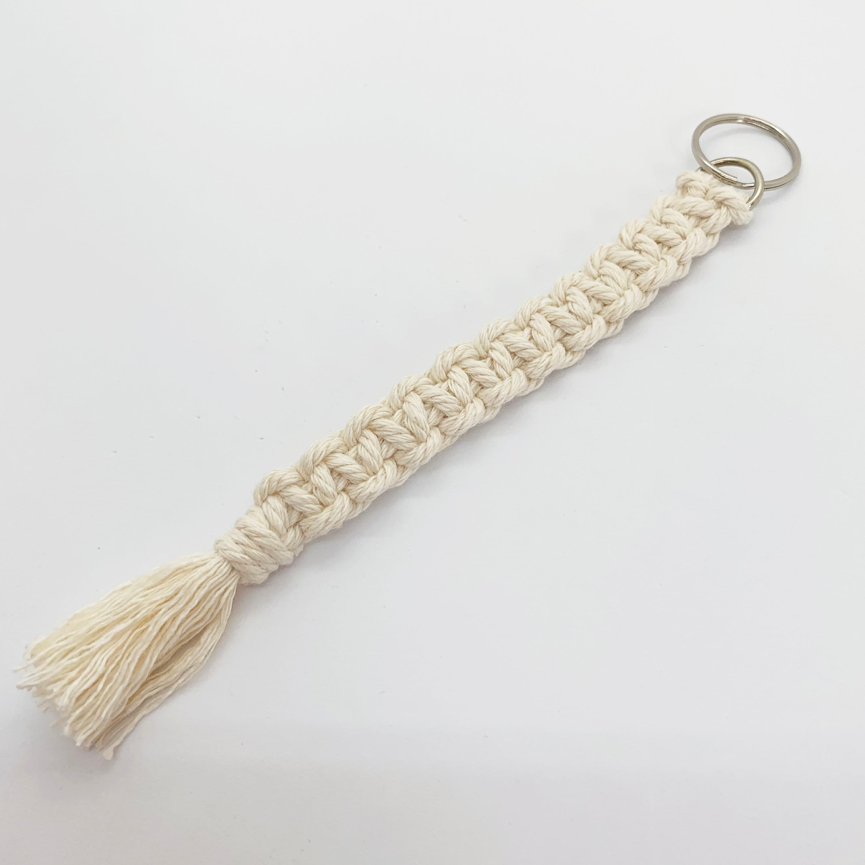 Macrame Square Knot Keychain Keychain Macrame Accessories Etsy