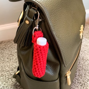 Crochet Lip Balm Holder Keychain, Crochet gifts, Lip Balm Cozy, Chapstick Keychain