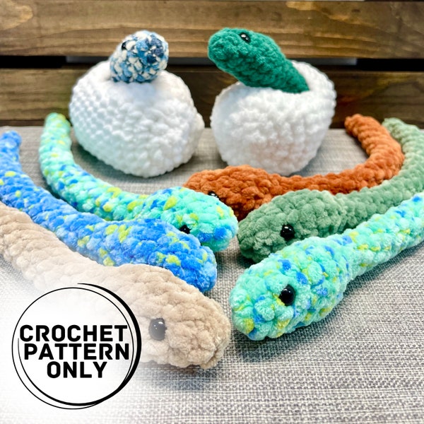 Baby Snake and Egg Crochet Pattern, Baby Snake Crochet Pattern, Snake Crochet Pattern, Crochet Baby Snake Pattern, Crochet Baby Reptile