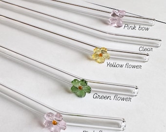 Flower Glass Straw: Reusable Eco-Friendly Tumbler Straw