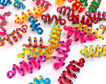 Colorful octopus beads for your Dreadlocks. Set of 12 beads. Handmade hair accessory