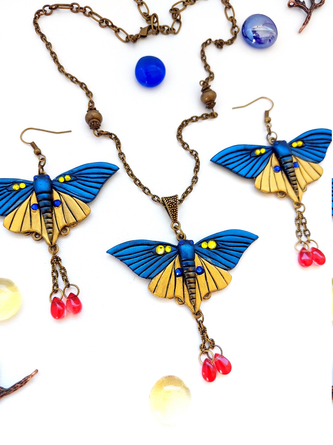 Free Ukrainian Butterflies Jewelry Set. Handmade Jewelry From Etsy