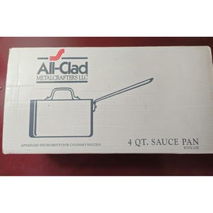 All-Clad Cop-R-Chef 4 QT Saucepan w/Lid Copper Stainless New in Box USA