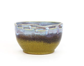 EARTHY GLAZE | handmade ceramic bowl with filigree | cut out designs  | handmade pottery | unique artisan bowl | handmade serving bowl