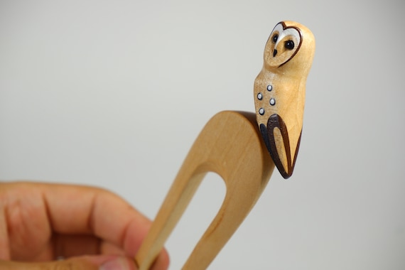 Bun holder church-owl haarforke gift bird Wooden Hairfork Owl bird Hair accessories for women Hair slide Womens gift
