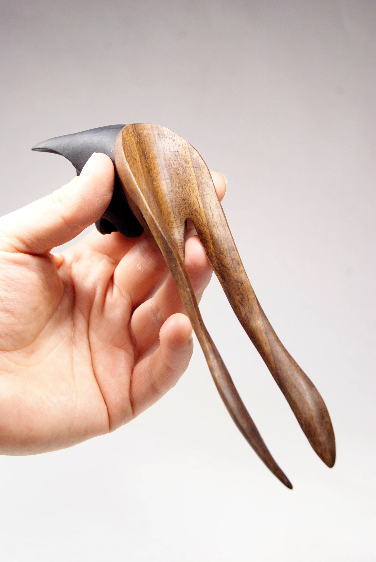 Hairfork Sphynx cat Wood Sculpture Gift women Hairpin Black Etsy