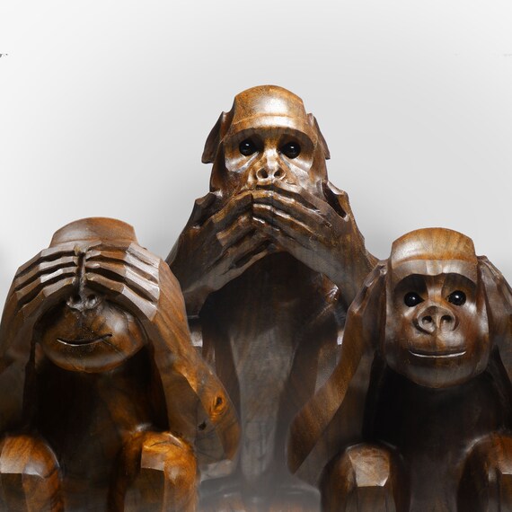Handmade Craft Solid Copper Three Monkey Don/'t Listen /& See /& Say Collection