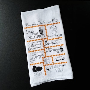 Pumpkin Pie Recipe Towel