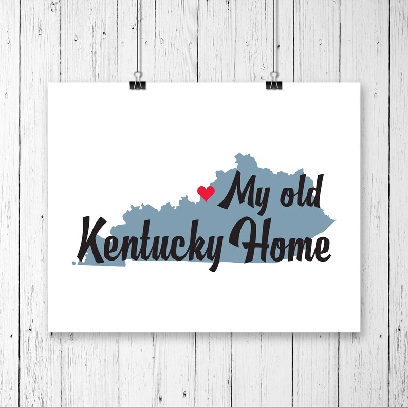 Mi Viejo Kentucky Casero Impresion Corazon De Louisville Etsy