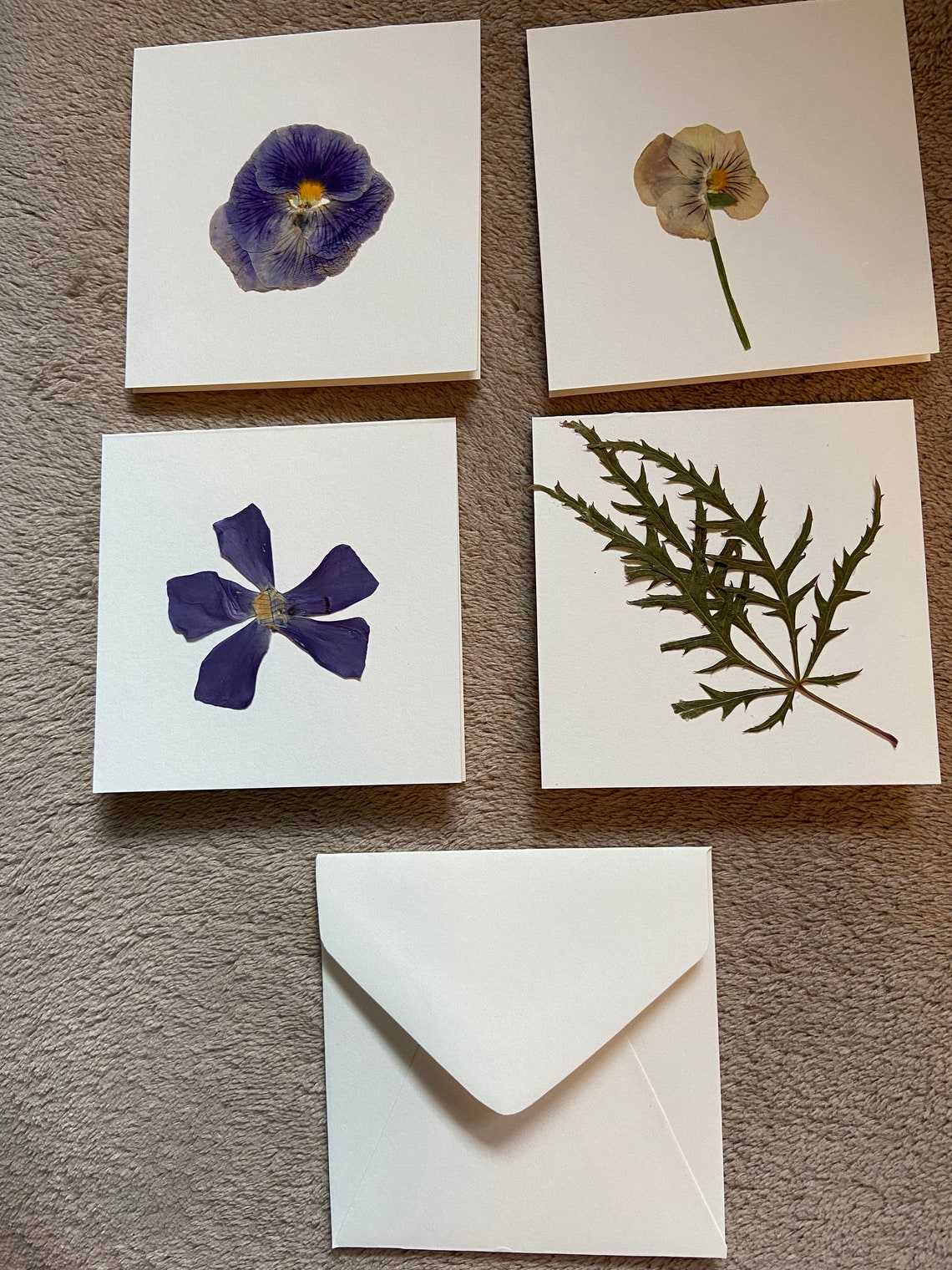 Pressed Flower Small Note Cards Etsy