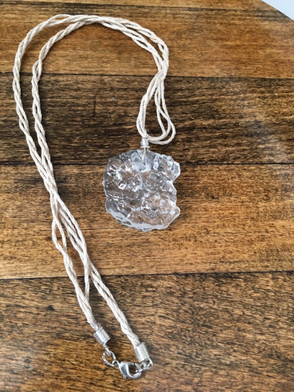 Ice cold resin crystal pendant necklace Etsy