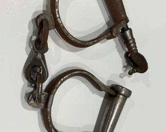 Antique Hiatt Darby Handcuffs. 19th Century British Made