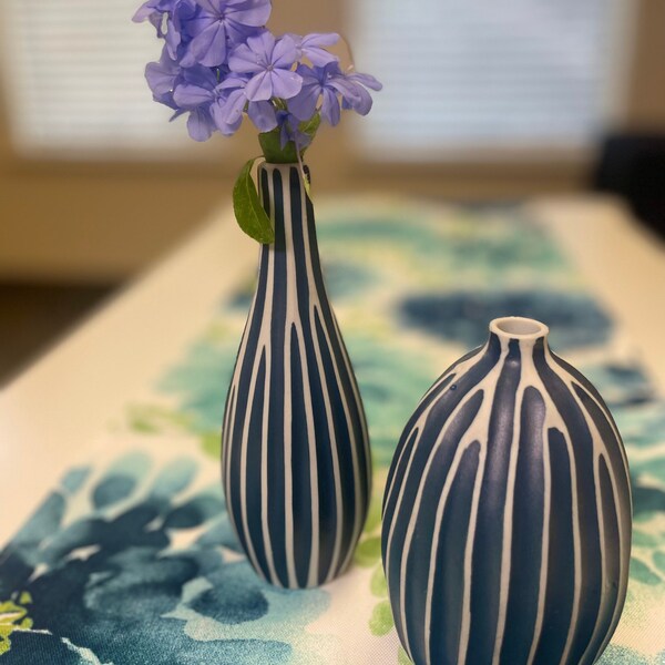 Blue and White Porcelain Vase Etsy