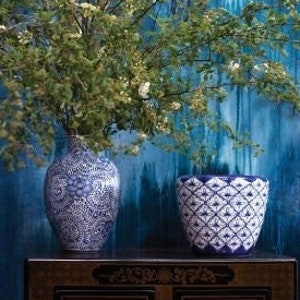 Blue and White Vases and Pot - 3 Sizes - Home Decor - Ceramic - Floral Design, Weddings, Showers, Tablescapes