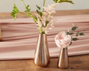 Champagne Gold Bud Vases - Goldtone Metal - 2 sizes - Home and Office Decor - Weddings, Parties, Tablescaping, Floral Design