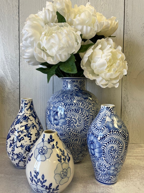 Trio Modern White Porcelain Bud Vase Set of 3 + Reviews | CB2