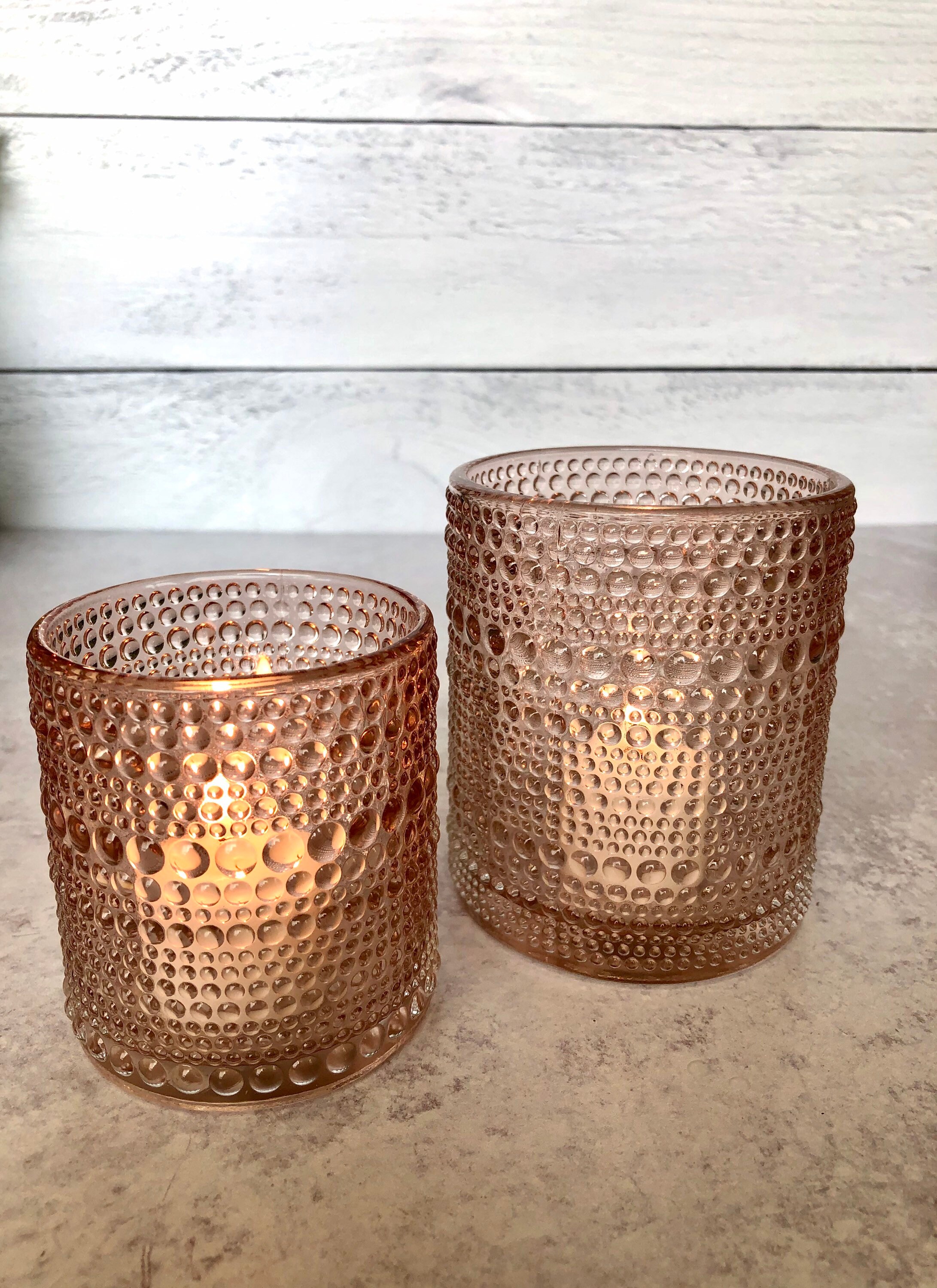 Pink Dots Votive Candle Holder Pink Glass 2 sizes Home Etsy