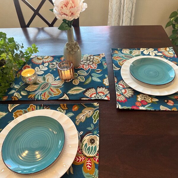 Teal Table Mats Etsy