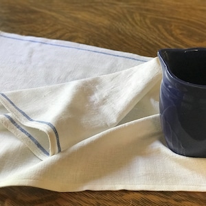 Farmhouse table runner / original vintage/ table runner/ blue / stripe /rustic / free shipping