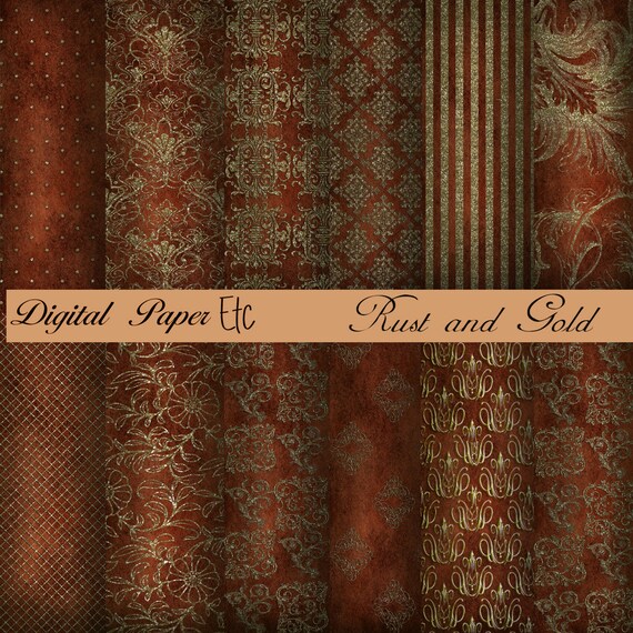 Brown and Gold Digital Background: Brown and Gold Printable