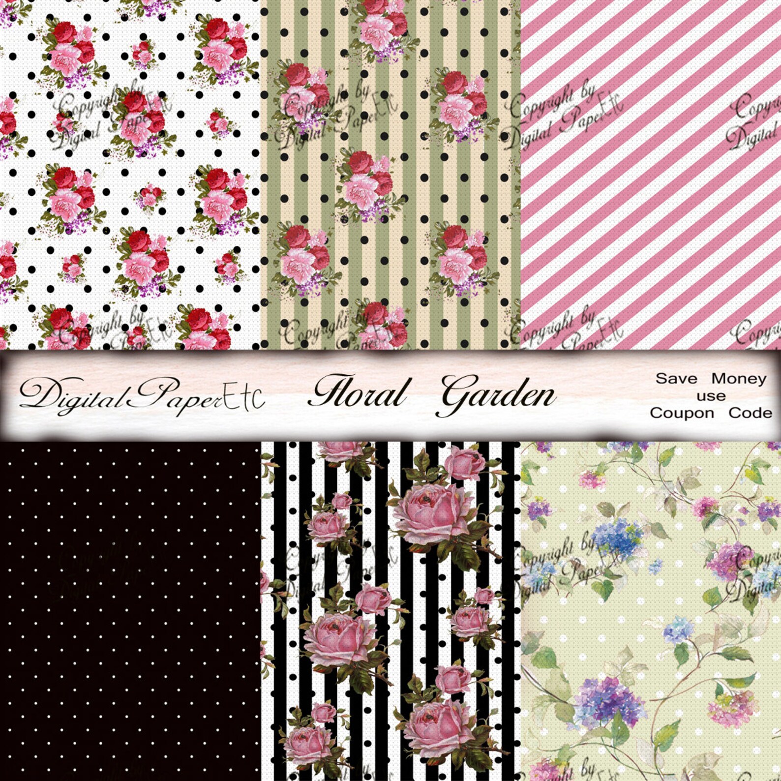 Floral Digital Background Floral Printable Paper Scrapbook - Etsy