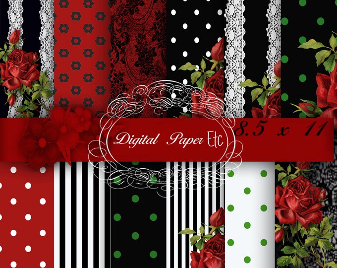 Red and Black Digital Papers Red and Black Digital - Etsy