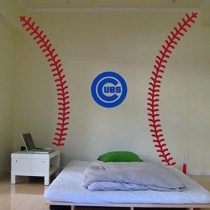 DIY Baseball Stitches Wall Decal Kit World Series Huston Astros, Tampa Bay Rays, Yankees, Mets Turn your wall into a Baseball Ships FREE