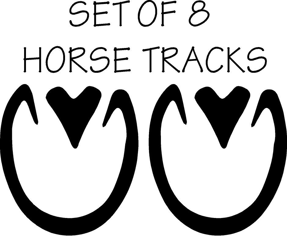 Set of 8 Horse Hoof Prints Tracks Vinyl Decals Sticker Etsy