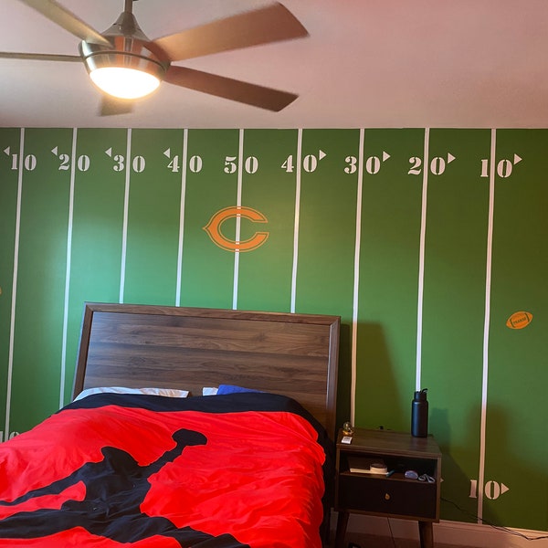 Football Field Wall Decals Complete Kit #2  20' wall or smaller You pick Any Team Penn State FREE SHIP Man Cave DIY Custom Personalized Gift