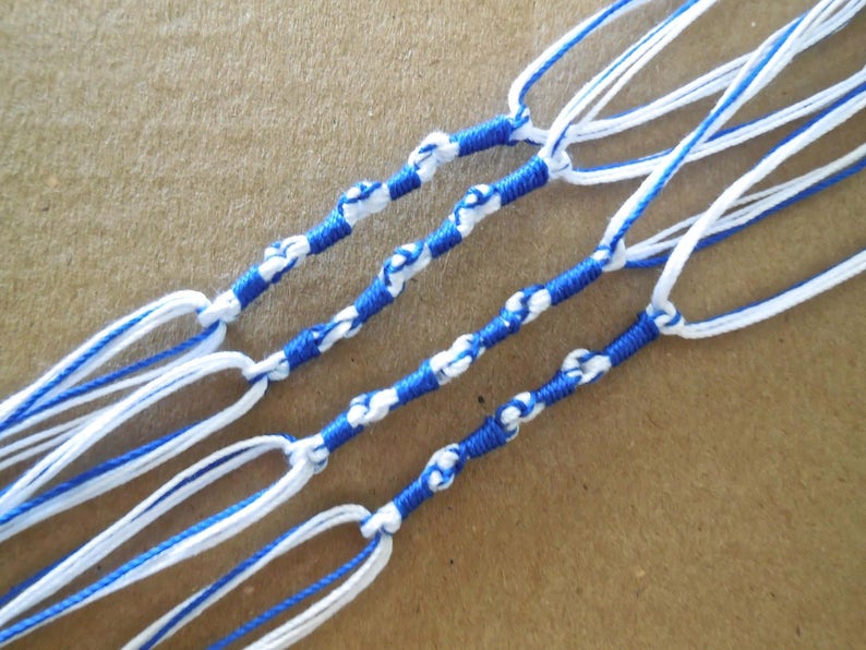 YHVH Tzitzit in Royal Blue and White image 0