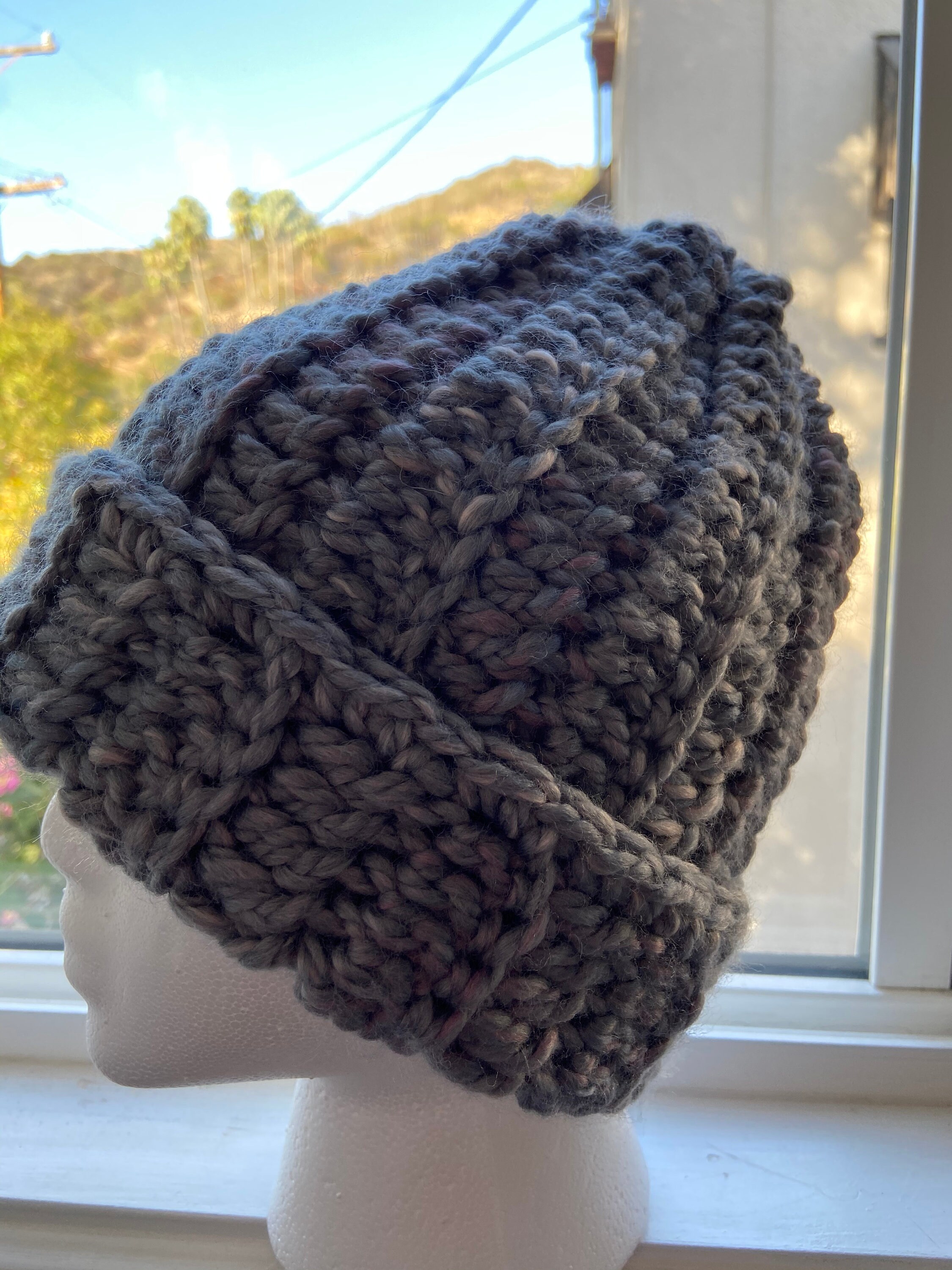 Gray hand knit yarn