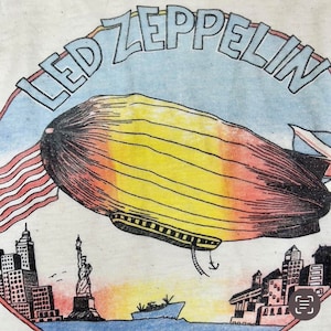 Rare Original 1975 Led Zeppelin North American Tour Blimp Skyline White ...