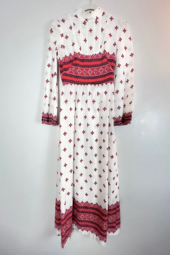 RARE 70s Prairie Dress with Balloon Sleeves and M… - image 4