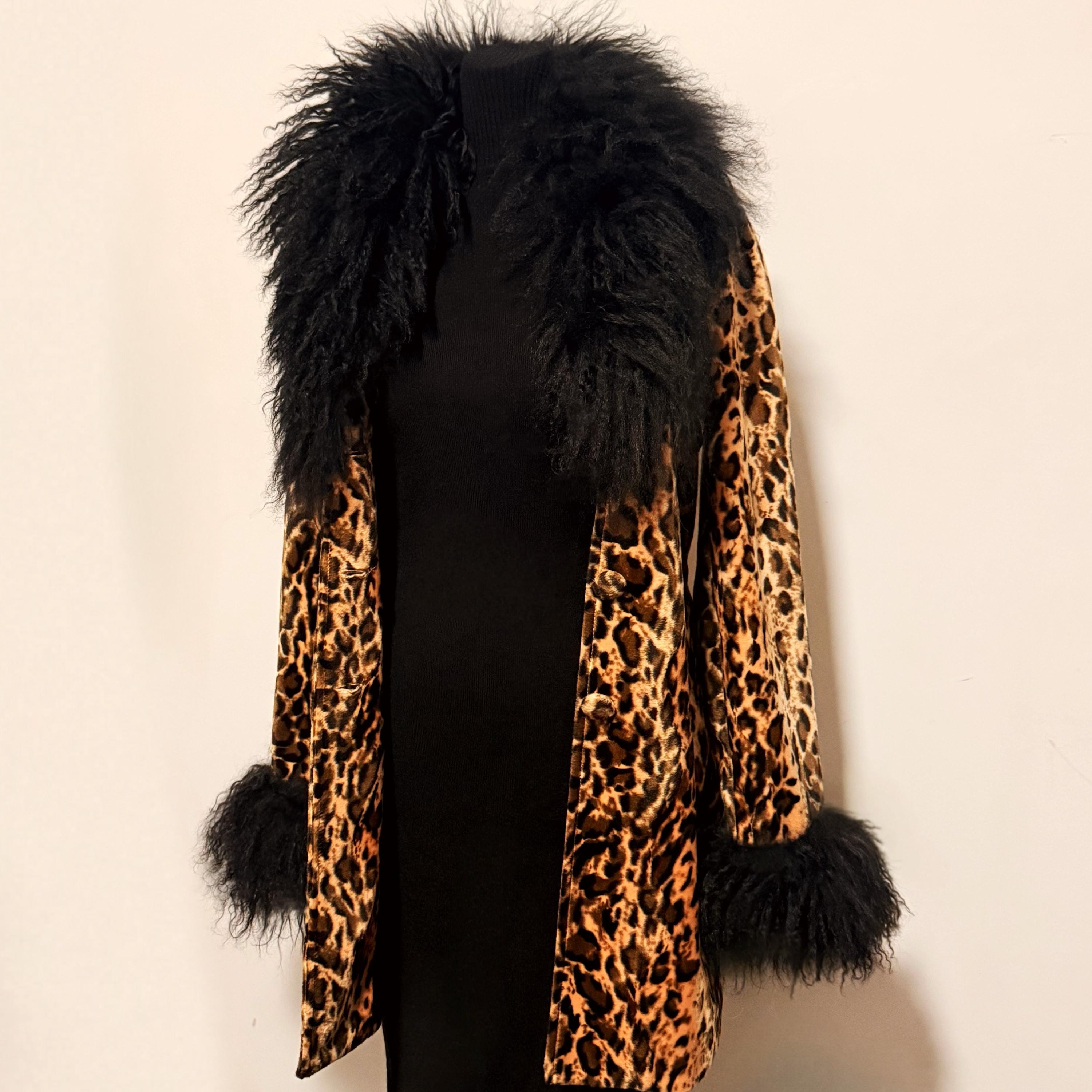 Leopard Fur Coat Brown Trim - Etsy