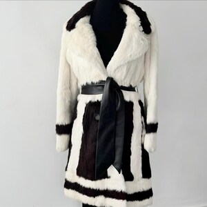 Color-Block Mod 60s Vintage Paneled Luxury Fur Coat