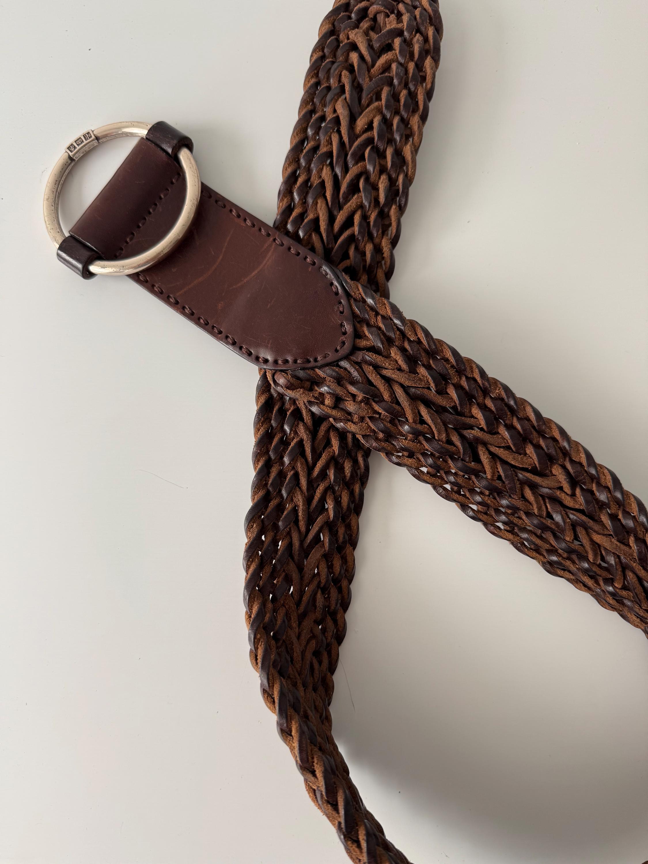 Vintage Ralph Lauren Golf Leather Braided Brown Belt Women Medium Vintage Polo Ralph Lauren Braided Leather Belt - Etsy main image 2
