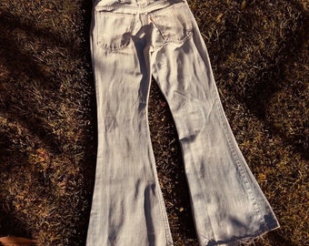 Holy Grail of 70s Levis • Light / Acid Wash , Super Flare / Bell Bottom Vintage Levi Orange Tag Jeans Super Soft & Worn In