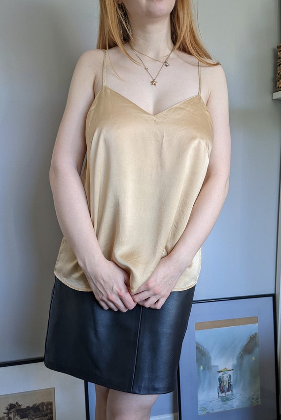 Vintage Silk Camisole - nude / gold / khaki strapp
