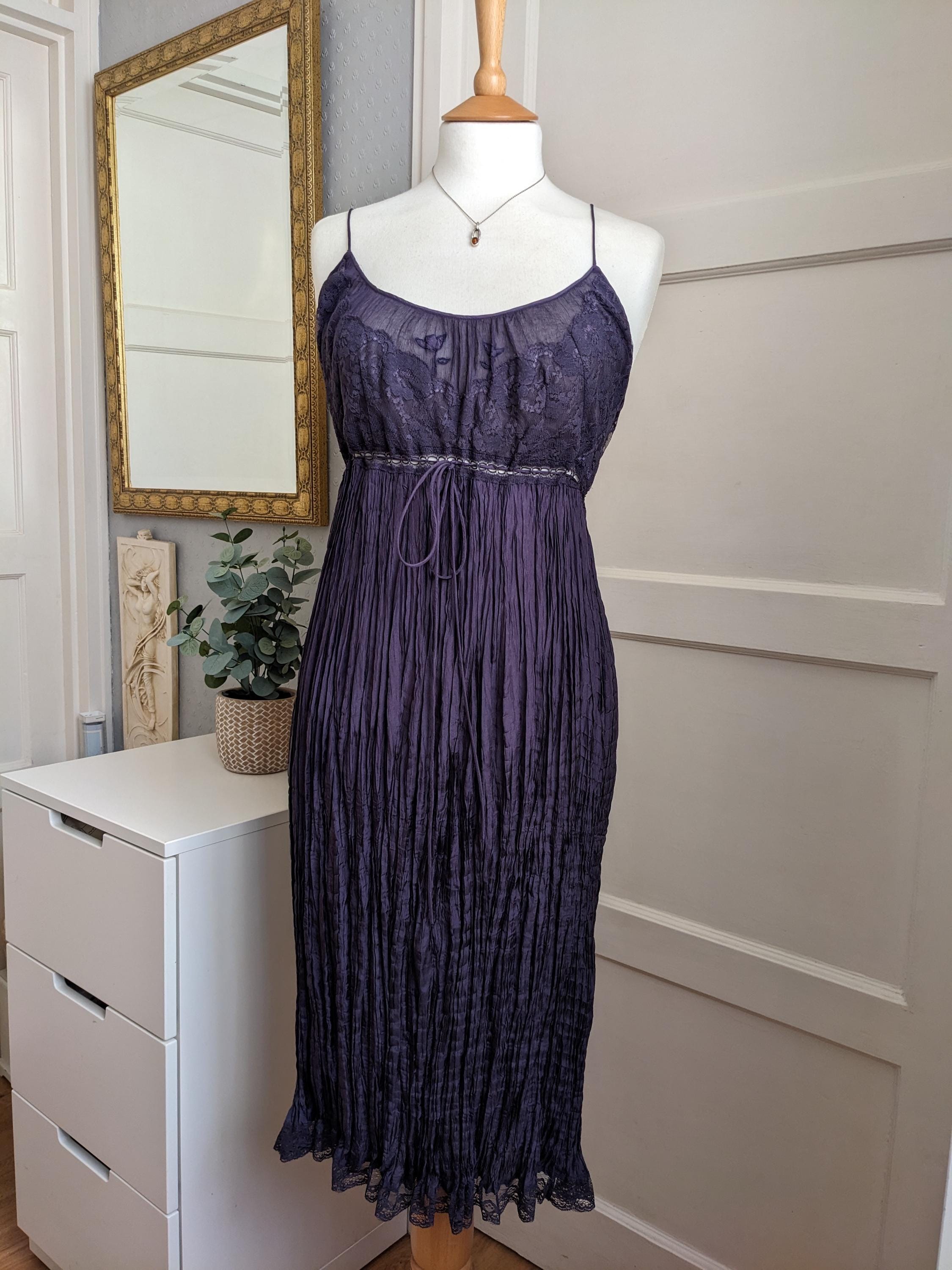 purple crinkle dress Jay Deep Purple Crinkle Dress