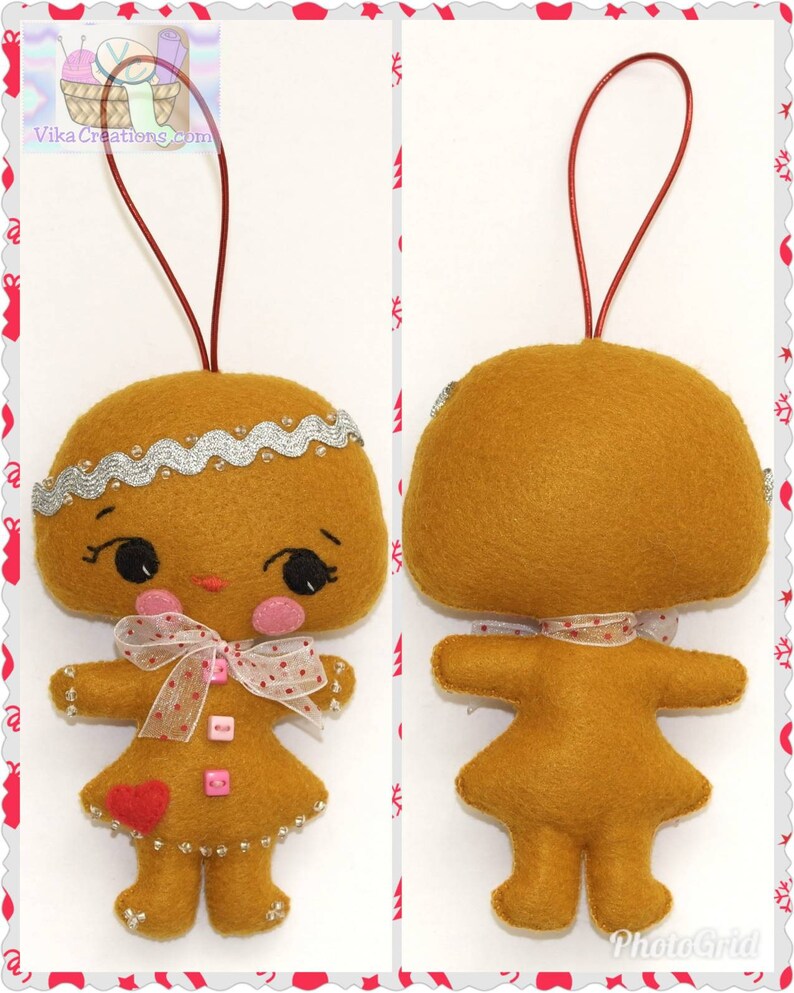 Set of Two Gingerbread Ornaments Boy and Girl Figurine Etsy