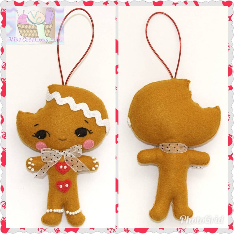 Set of Two Gingerbread Ornaments Boy and Girl Figurine Etsy