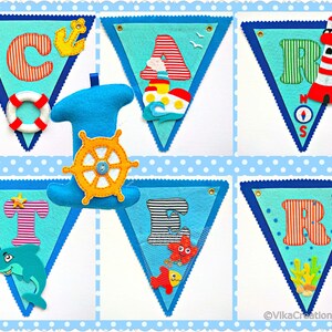 Nautical Name Birthday Party Banner, Little Sailor Name Banner ...