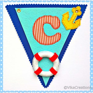 Nautical Name Birthday Party Banner, Little Sailor Name Banner ...