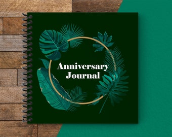 Wedding Anniversary Journal | Tropical Palms | Personalized Cover Available