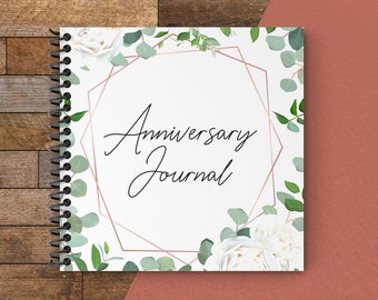 Wedding Anniversary Journal | White Florals | Personalized Cover Available