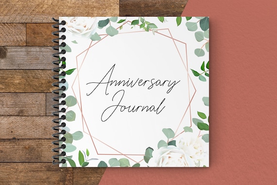 Wedding Anniversary Journal White Florals Personalized - Etsy