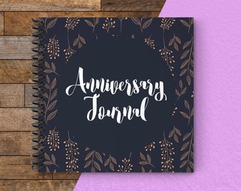 Wedding Anniversary Journal | Blue & Gold | Personalized Cover Available