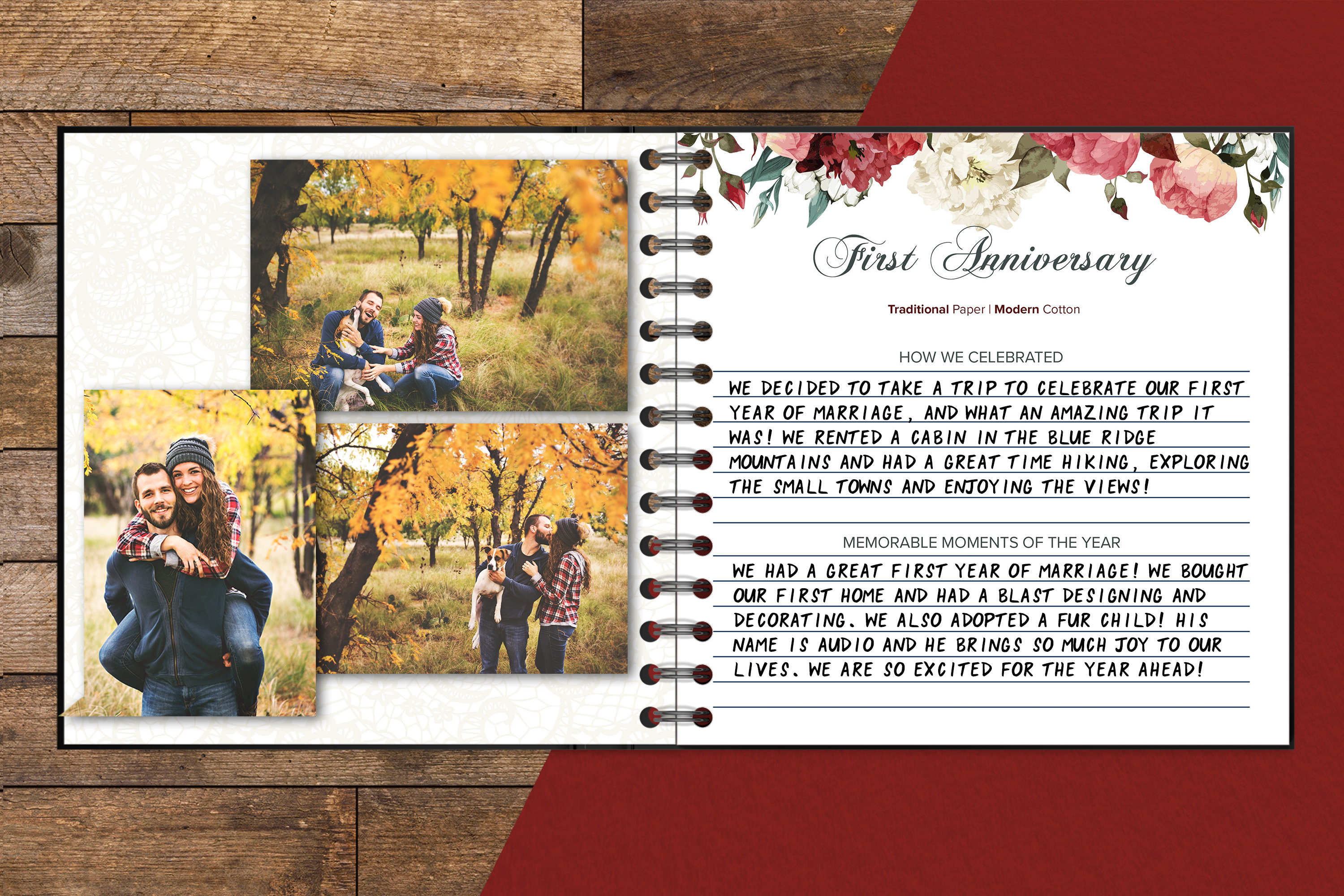 Wedding Anniversary Journal Vintage Florals Etsy