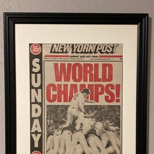 New York Yankees - 1996 World Series Champions - Newspaper Front Page - Matted & Framed